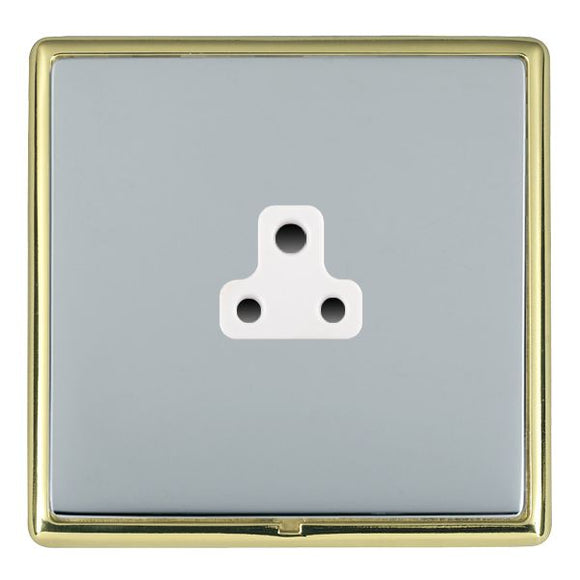 Hamilton LRXUS2PB-BSW Linea-Rondo CFX Polished Brass Frame/Bright Steel Front 1 gang 2A Unswitched Socket White Insert - www.fancysockets.shop