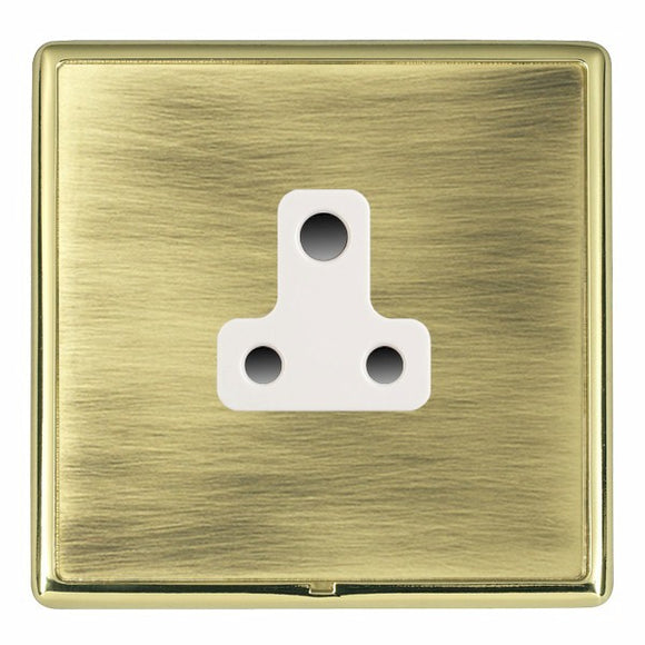 Hamilton LRXUS5PB-ABW Linea-Rondo CFX Polished Brass Frame/Antique Brass Front 1 gang 5A Unswitched Socket White Insert - www.fancysockets.shop