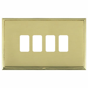 Hamilton LSX4GPPB-PB Linea-Scala CFX Grid-IT Polished Brass Frame/Polished Brass Front 4 Gang Grid Fix Aperture Plate with Grid Insert