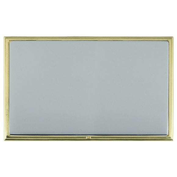 Hamilton LSXBPDPB-BS Linea-Scala CFX Polished Brass Frame/Bright Steel Front Double Blank Plate Insert