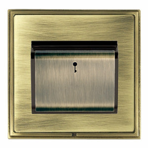 Hamilton LSXC11AB-ABB Linea-Scala CFX Antique Brass Frame/Antique Brass Front 1 gang 10A (6AX) Card Switch On/Off with Blue LED Locator Antique Brass/Black Insert