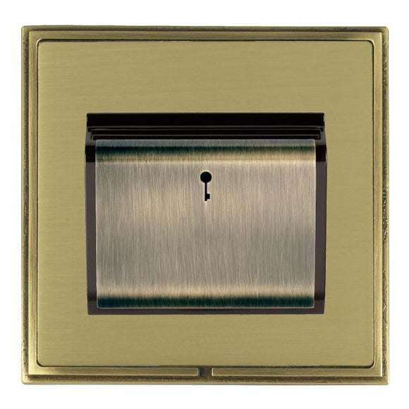 Hamilton LSXC11AB-SBB Linea-Scala CFX Antique Brass Frame/Satin Brass Front 1 gang 10A (6AX) Card Switch On/Off with Blue LED Locator Antique Brass/Black Insert