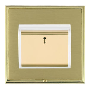 Hamilton LSXC11PB-SBW Linea-Scala CFX Polished Brass Frame/Satin Brass Front 1 gang 10A (6AX) Card Switch On/Off with Blue LED Locator Polished Brass/White Insert