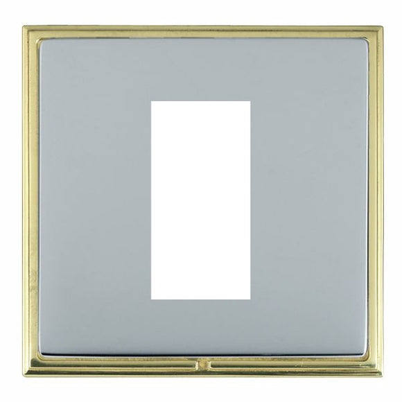 Hamilton LSXEURO1PB-BS Linea-Scala CFX EuroFix Polished Brass Frame/Bright Steel Front Single Plate complete with 1 EuroFix Aperture 25x50mm and Grid Insert