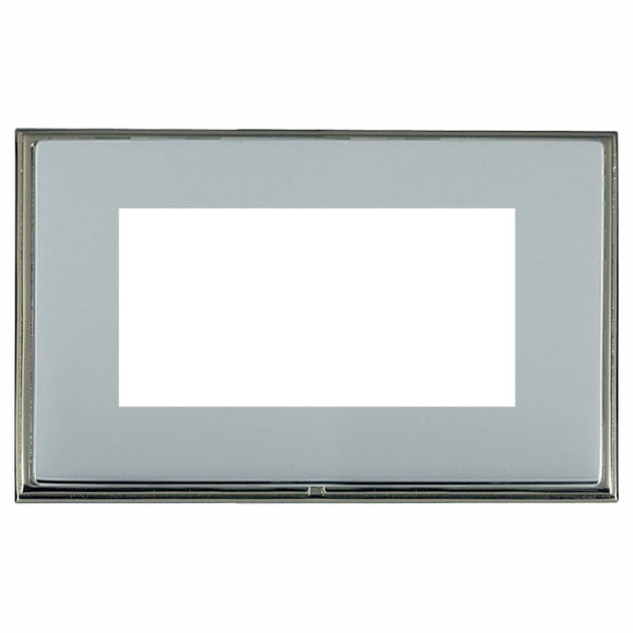 Hamilton LSXEURO4BK-BS Linea-Scala CFX EuroFix Black Nickel Frame/Bright Steel Front Double Plate complete with 4 EuroFix Apertures 100x50mm and Grid Insert