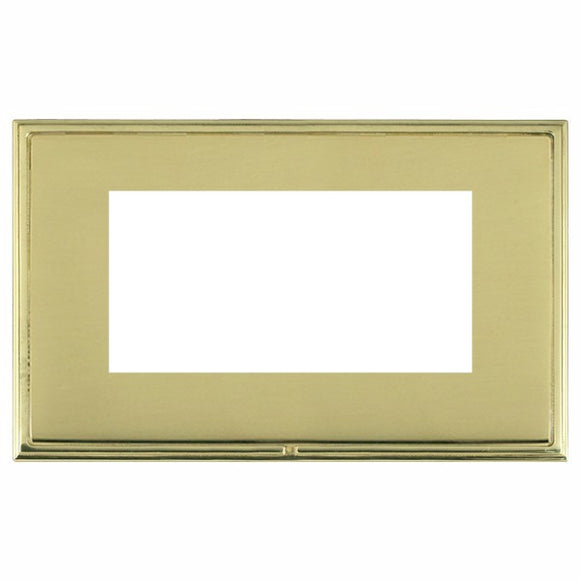 Hamilton LSXEURO4PB-PB Linea-Scala CFX EuroFix Polished Brass Frame/Polished Brass Front Double Plate complete with 4 EuroFix Apertures 100x50mm and Grid Insert