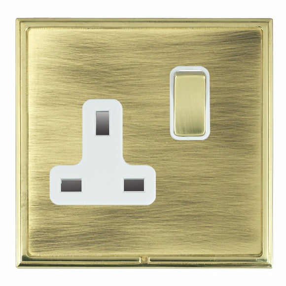 Hamilton LSXSS1PB-ABW Linea-Scala CFX Polished Brass Frame/Antique Brass Front 1 gang 13A Double Pole Switched Socket Polished Brass/White Insert