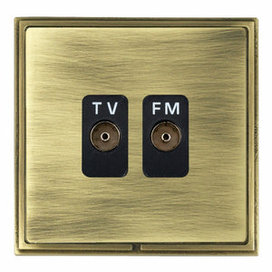 Hamilton LSXTVFMAB-ABB Linea-Scala CFX Antique Brass Frame/Antique Brass Front Isolated TV/FM Diplexer 1in/2out Black Insert