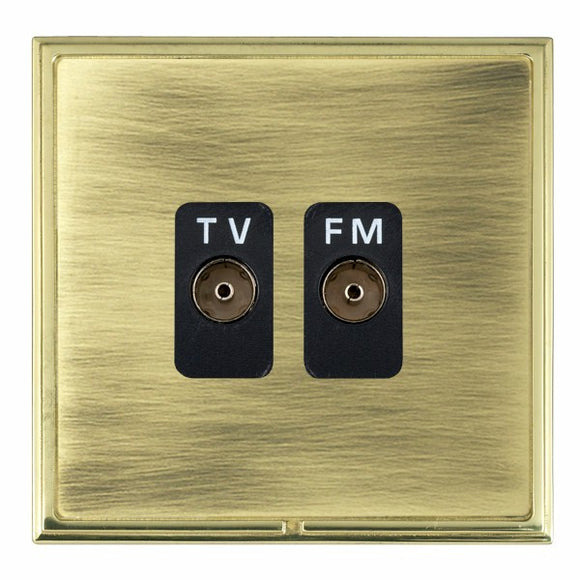 Hamilton LSXTVFMPB-ABB Linea-Scala CFX Polished Brass Frame/Antique Brass Front Isolated TV/FM Diplexer 1in/2out Black Insert