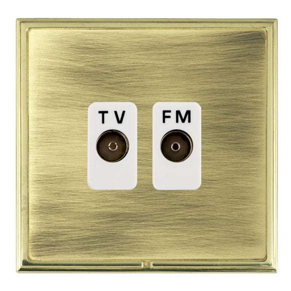 Hamilton LSXTVFMPB-ABW Linea-Scala CFX Polished Brass Frame/Antique Brass Front Isolated TV/FM Diplexer 1in/2out White Insert