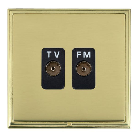 Hamilton LSXTVFMPB-PBB Linea-Scala CFX Polished Brass Frame/Polished Brass Front Isolated TV/FM Diplexer 1in/2out Black Insert