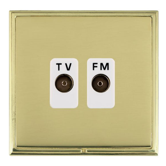 Hamilton LSXTVFMPB-PBW Linea-Scala CFX Polished Brass Frame/Polished Brass Front Isolated TV/FM Diplexer 1in/2out White Insert