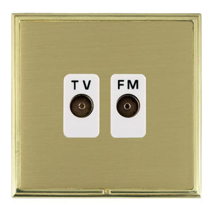 Hamilton LSXTVFMPB-SBW Linea-Scala CFX Polished Brass Frame/Satin Brass Front Isolated TV/FM Diplexer 1in/2out White Insert