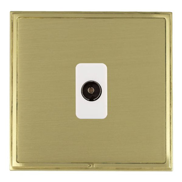 Hamilton LSXTVISB-SBW Linea-Scala CFX Satin Brass Frame/Satin Brass Front 1 gang Isolated TV 1in/1out White Insert