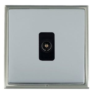 Hamilton LSXTVISN-BSB Linea-Scala CFX Satin Nickel Frame/Bright Steel Front 1 gang Isolated TV 1in/1out Black Insert