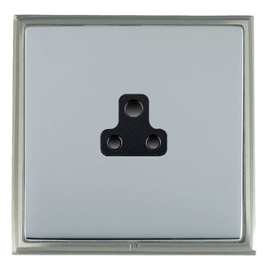 Hamilton LSXUS2SN-BSB Linea-Scala CFX Satin Nickel Frame/Bright Steel Front 1 gang 2A Unswitched Socket Black Insert