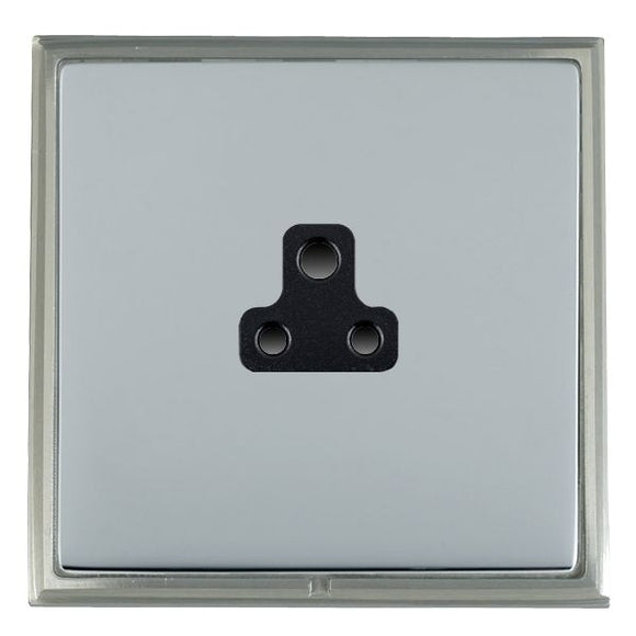 Hamilton LSXUS2SN-BSB Linea-Scala CFX Satin Nickel Frame/Bright Steel Front 1 gang 2A Unswitched Socket Black Insert