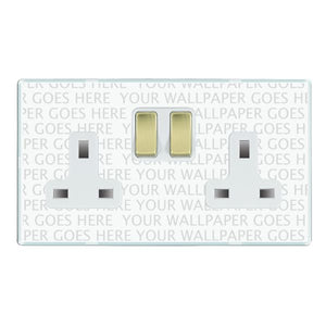 Hamilton PCSS2PB-W Perception CFX Clear 2 gang 13A Double Pole Switched Socket Polished Brass/White Insert