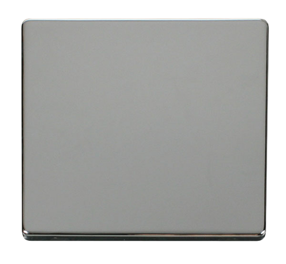 Click® Scolmore Definity™ SCP060CH 1 Gang Blank Cover Plate  Polished Chrome  Insert