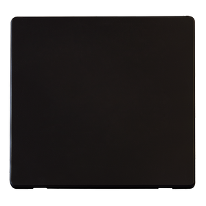 Click® Scolmore Definity™ SCP060MB 1 Gang Blank Cover Plate  Metal Black  Insert