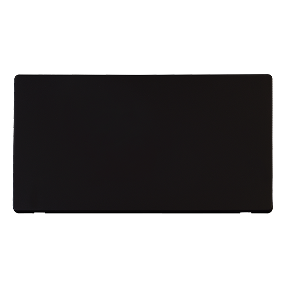 Click® Scolmore Definity™ SCP061MB 2 Gang Blank Cover Plate  Metal Black  Insert