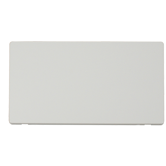 Click® Scolmore Definity™ SCP061MW 2 Gang Blank Cover Plate  Metal White  Insert