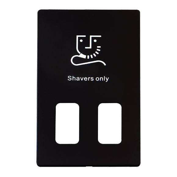 Click® Scolmore Definity™ SCP100MB Dual Voltage Shaver Socket Cover Plate  Metal Black  Insert