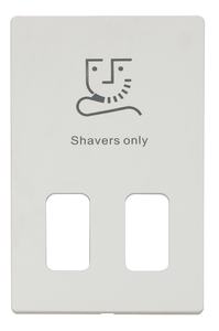 Click® Scolmore Definity™ SCP100MW Dual Voltage Shaver Socket Cover Plate  Metal White  Insert