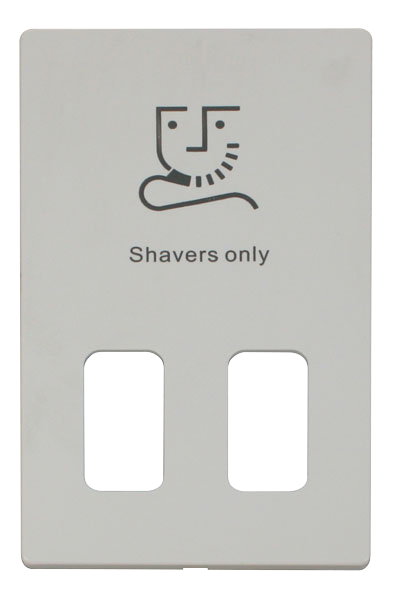 Click® Scolmore Definity™ SCP100PW Dual Voltage Shaver Socket Cover Plate  Polar White  Insert