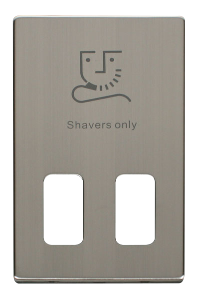 Click® Scolmore Definity™ SCP100SS Dual Voltage Shaver Socket Cover Plate  Stainless Steel  Insert