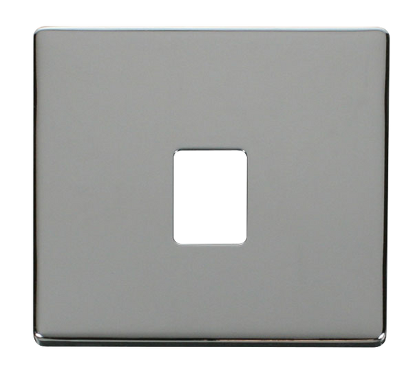 Click® Scolmore Definity™ SCP115CH Single RJ11 Telephone Outlet Cover Plate Polished Chrome  Insert