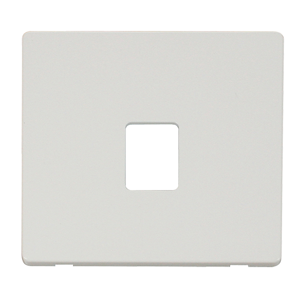 Click® Scolmore Definity™ SCP115MW Single RJ11 Telephone Outlet Cover Plate Metal White  Insert