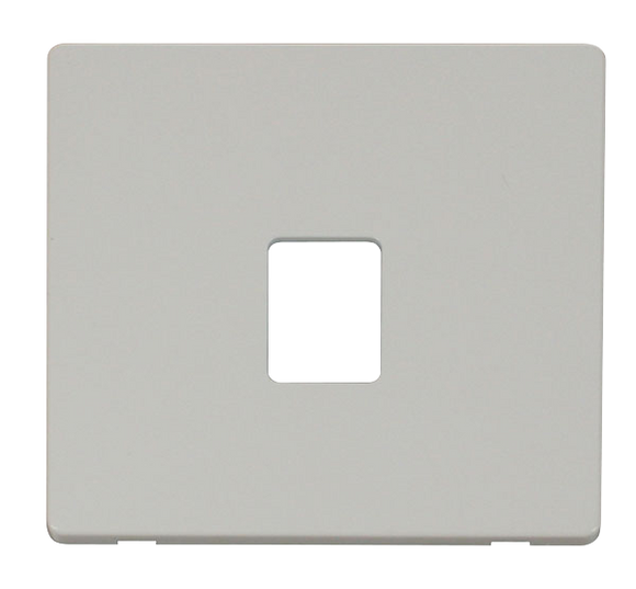 Click® Scolmore Definity™ SCP115PW Single RJ11 Telephone Outlet Cover Plate Polar White  Insert
