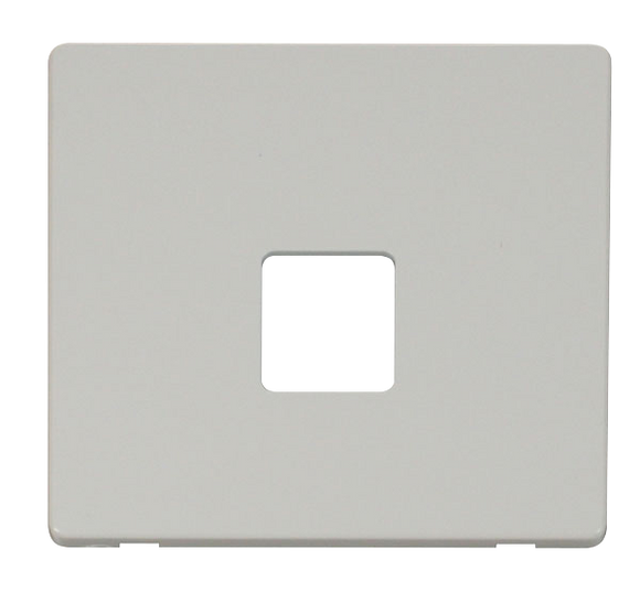 Click® Scolmore Definity™ SCP120PW Single Telephone Outlet Cover Plate  Polar White  Insert
