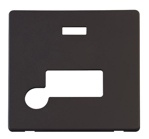 Click® Scolmore Definity™ SCP153BK 13A FCU With Neon Cover Plate  Matt Black  Insert