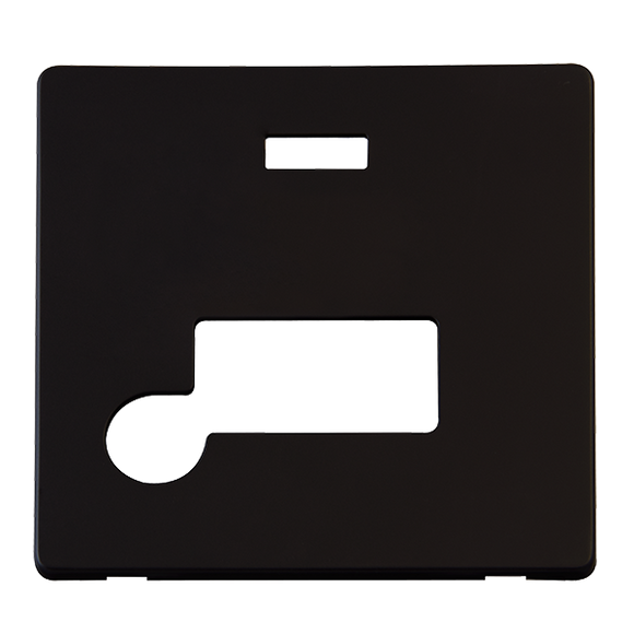 Click® Scolmore Definity™ SCP153MB 13A FCU With Neon Cover Plate  Metal Black  Insert