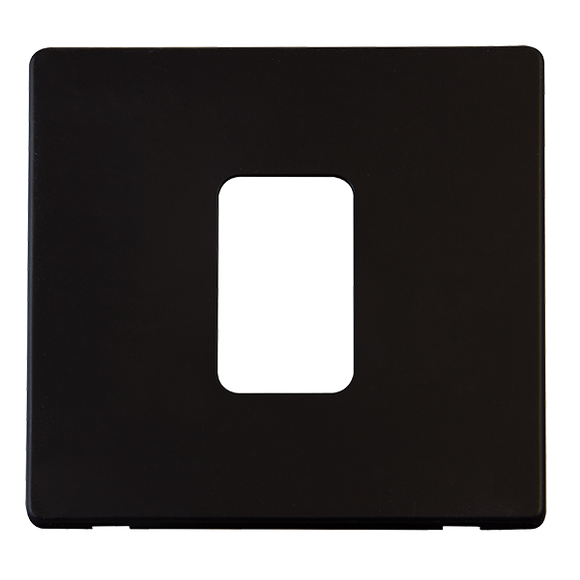 Click® Scolmore Definity™ SCP200MB 45A 1 Gang Switch Cover Plate  Metal Black  Insert