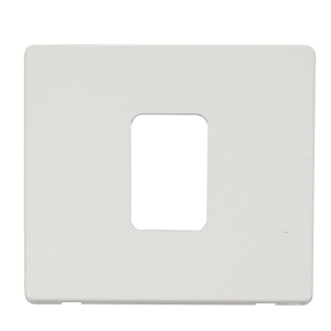 Click® Scolmore Definity™ SCP200MW 45A 1 Gang Switch Cover Plate  Metal White  Insert