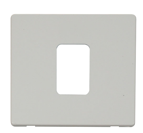 Click® Scolmore Definity™ SCP200PW 45A 1 Gang Switch Cover Plate  Polar White  Insert