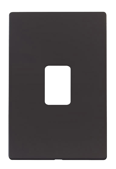 Click® Scolmore Definity™ SCP202BK 45A 2 Gang Switch Cover Plate  Matt Black  Insert