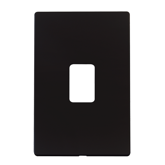 Click® Scolmore Definity™ SCP202MB 45A 2 Gang Switch Cover Plate  Metal Black  Insert