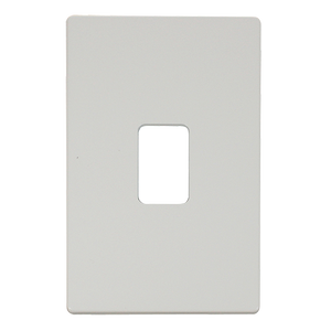 Click® Scolmore Definity™ SCP202MW 45A 2 Gang Switch Cover Plate  Metal White  Insert