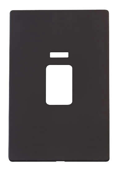Click® Scolmore Definity™ SCP203BK 45A 2 Gang Switch With Neon Cover Plate  Matt Black  Insert