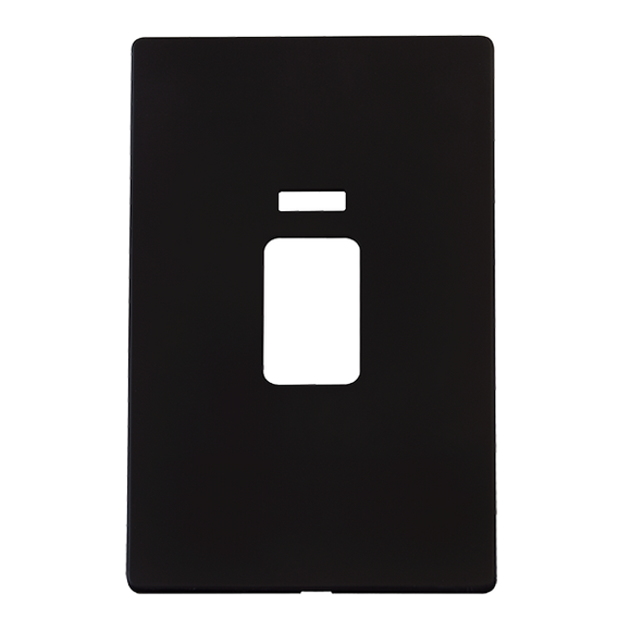 Click® Scolmore Definity™ SCP203MB 45A 2 Gang Switch With Neon Cover Plate  Metal Black  Insert
