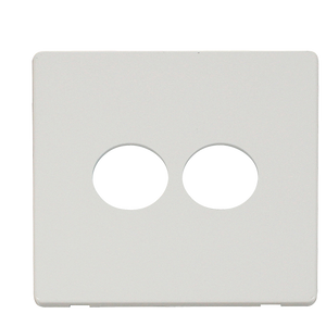 Click® Scolmore Definity™ SCP222MW 2 Gang Toggle Switch Cover Plate  Metal White  Insert