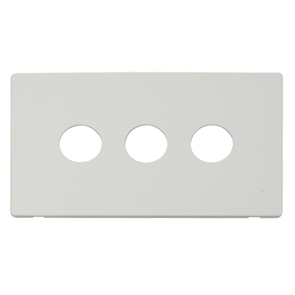Click® Scolmore Definity™ SCP223MW 3 Gang Toggle Switch Cover Plate  Metal White  Insert