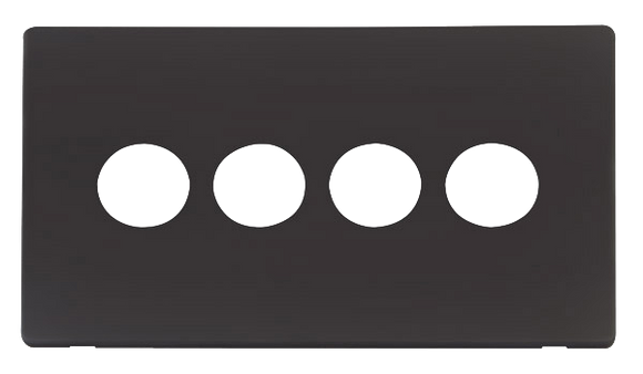 Click® Scolmore Definity™ SCP224BK 4 Gang Toggle Switch Cover Plate  Matt Black  Insert