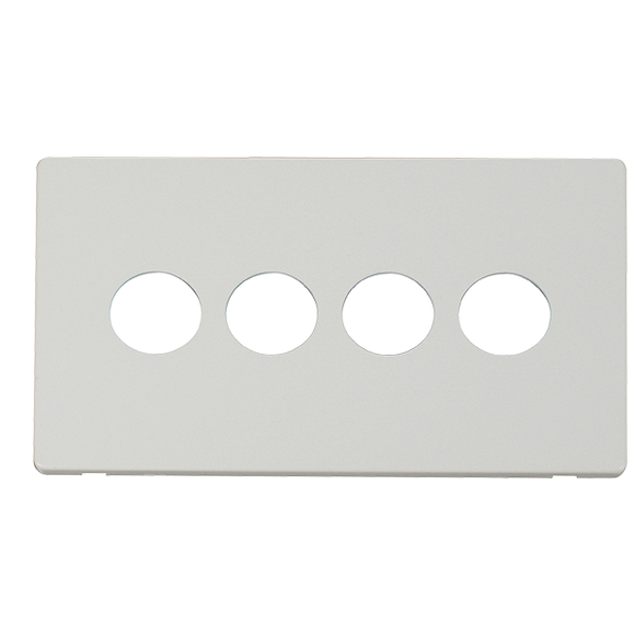 Click® Scolmore Definity™ SCP224MW 4 Gang Toggle Switch Cover Plate  Metal White  Insert