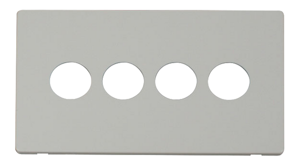 Click® Scolmore Definity™ SCP224PW 4 Gang Toggle Switch Cover Plate  Polar White  Insert