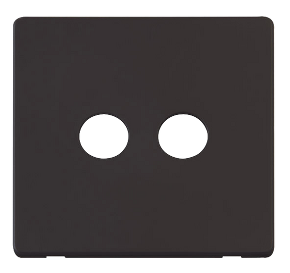 Click® Scolmore Definity™ SCP232BK Twin Coaxial Outlet Cover Plate  Matt Black  Insert